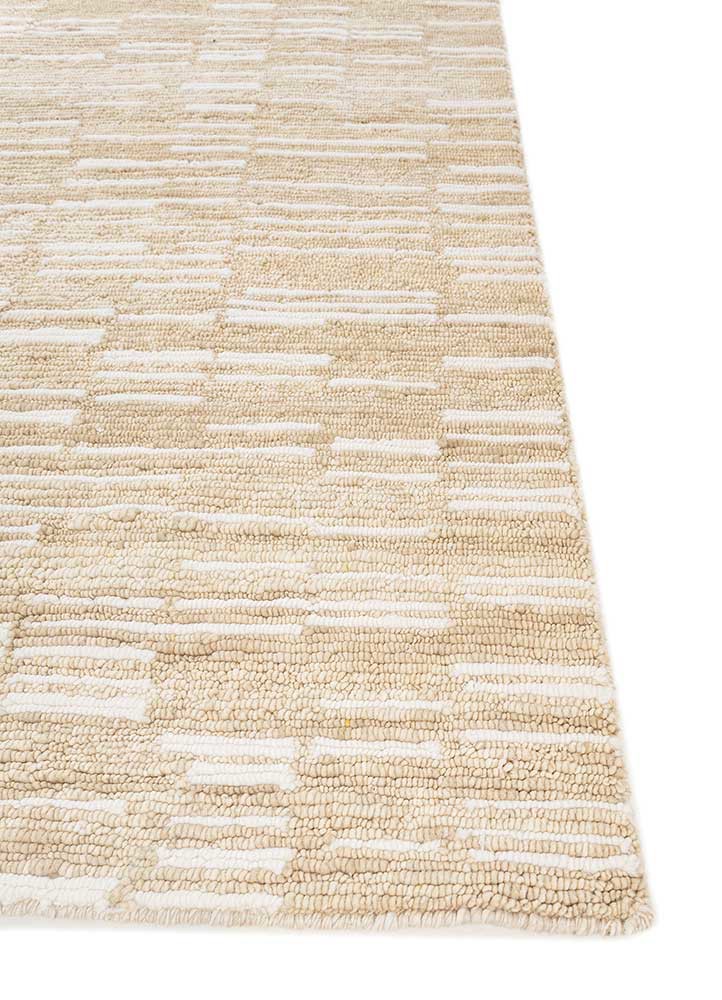 blythe ivory wool hand knotted Rug - Corner