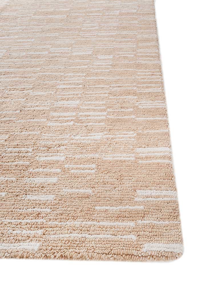 blythe ivory wool hand knotted Rug - Corner