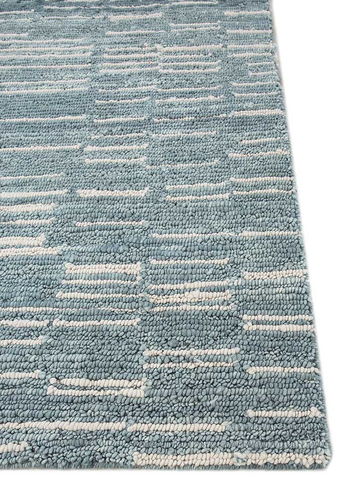 blythe ivory wool hand knotted Rug - Corner