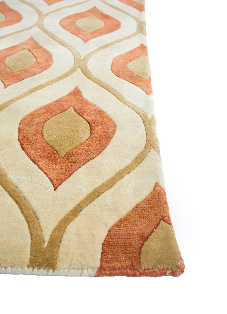 azalea ivory wool and viscose hand knotted Rug - Corner azalea ivory wool and viscose hand knotted Rug - Corner