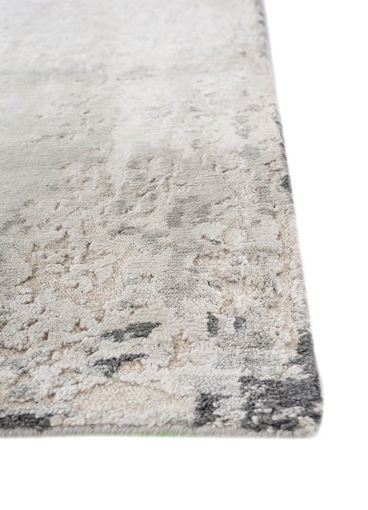 entropy grey and black wool and viscose hand knotted Rug - Corner entropy grey and black wool and viscose hand knotted Rug - Corner
