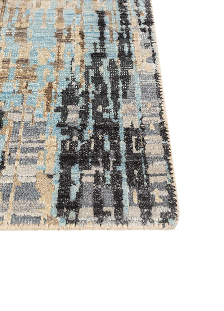gulmarg blue silk hand knotted Rug - Corner gulmarg blue silk hand knotted Rug - Corner