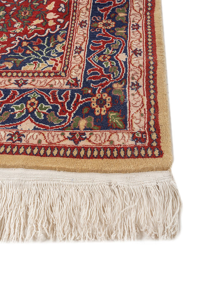 gulnar beige and brown wool hand knotted Rug - Corner