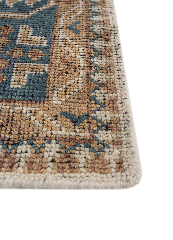 erbe ivory wool hand knotted Rug - Corner erbe ivory wool hand knotted Rug - Corner