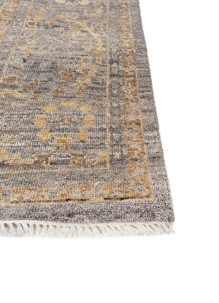 viscaya blue wool hand knotted Rug - Corner