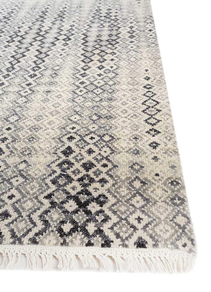 kairos blue wool hand knotted Rug - Corner