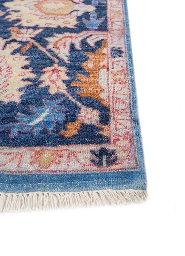 savana blue wool hand knotted Rug - Corner savana blue wool hand knotted Rug - Corner