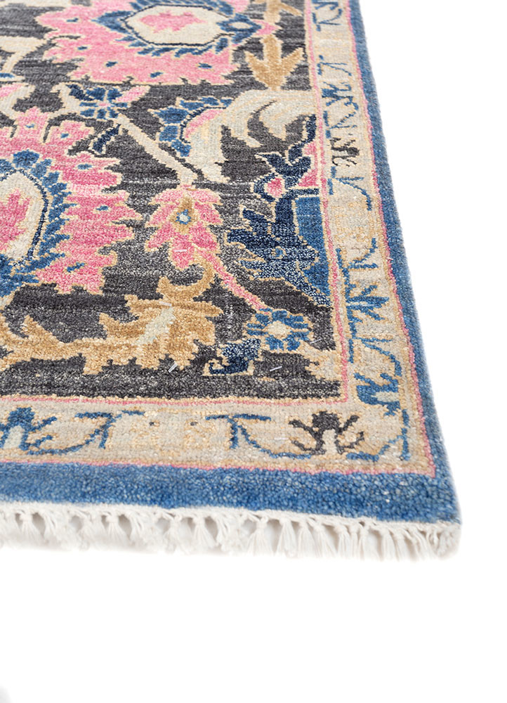savana blue wool hand knotted Rug - Corner savana blue wool hand knotted Rug - Corner