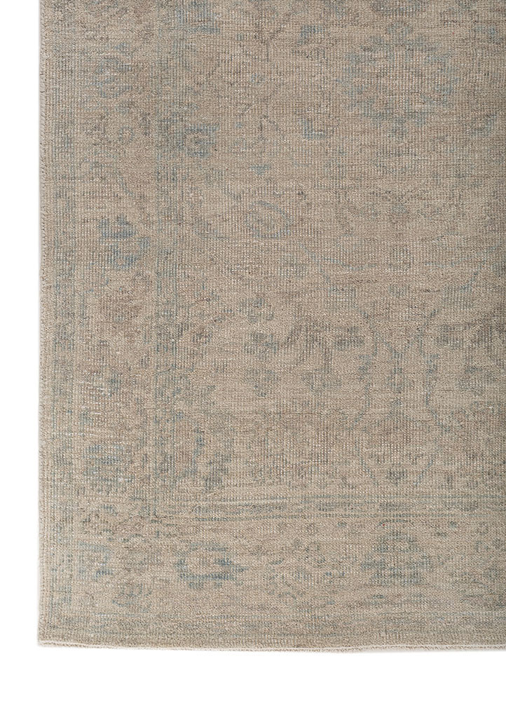 erbe ivory wool hand knotted Rug - Corner erbe ivory wool hand knotted Rug - Corner