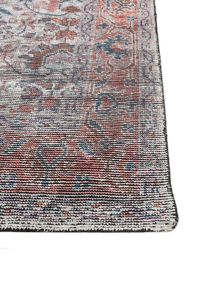 viscaya red and orange wool hand knotted Rug - Corner viscaya red and orange wool hand knotted Rug - Corner