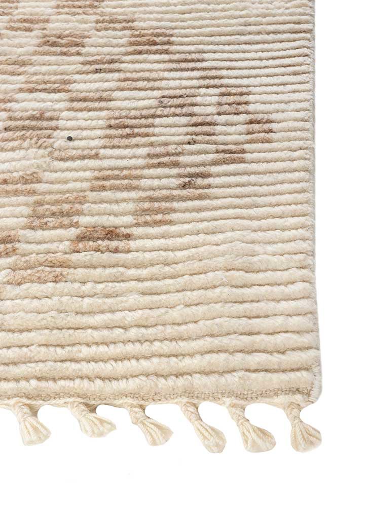 thyme ivory wool hand knotted Rug - Corner