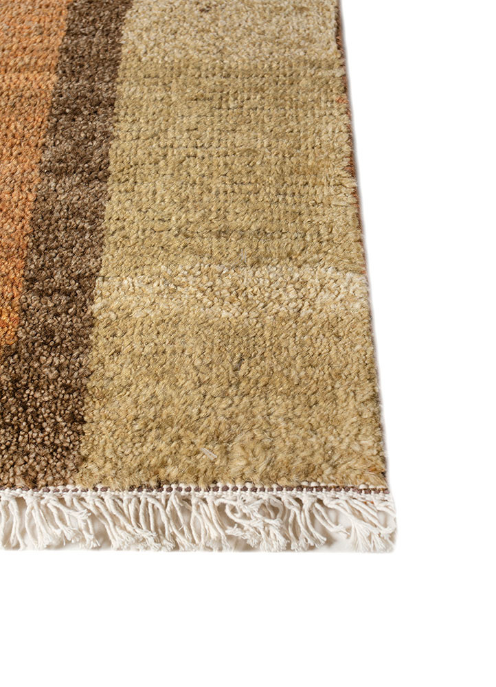 aprezo beige and brown wool hand knotted Rug - Corner aprezo beige and brown wool hand knotted Rug - Corner