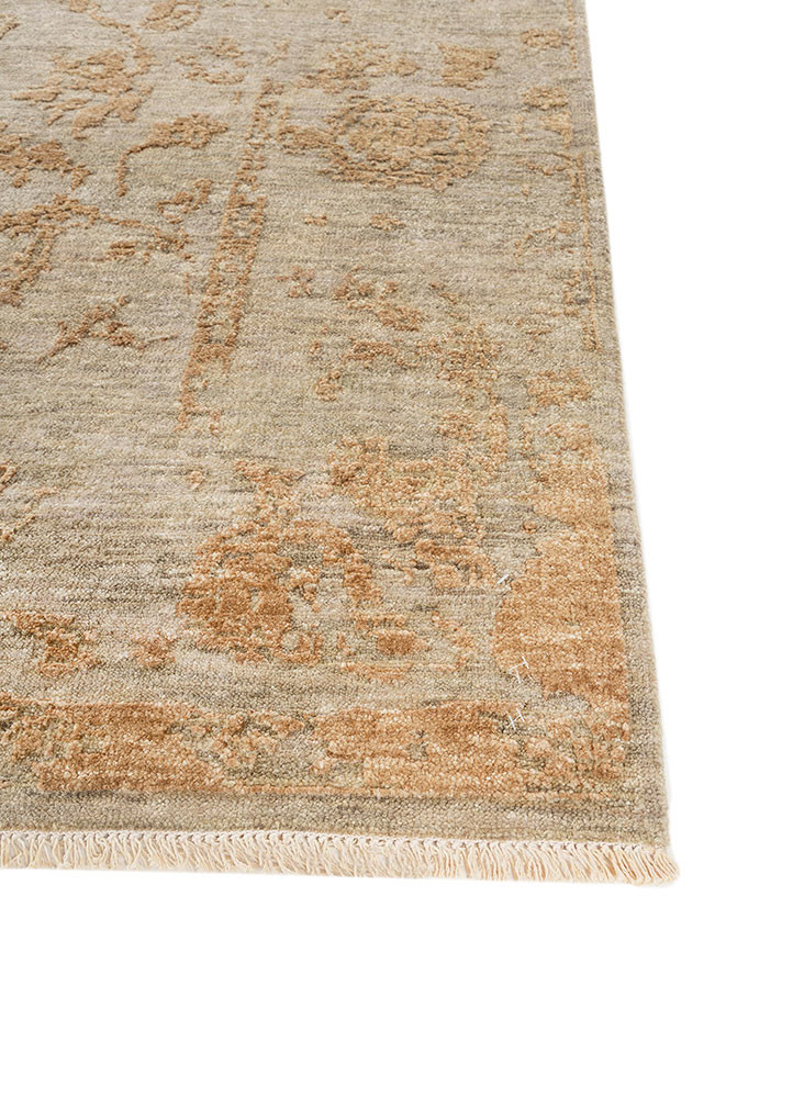 erbe green wool hand knotted Rug - Corner erbe green wool hand knotted Rug - Corner