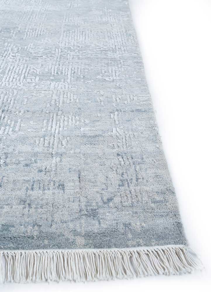 entropy grey and black wool and silk hand knotted Rug - Corner entropy grey and black wool and silk hand knotted Rug - Corner