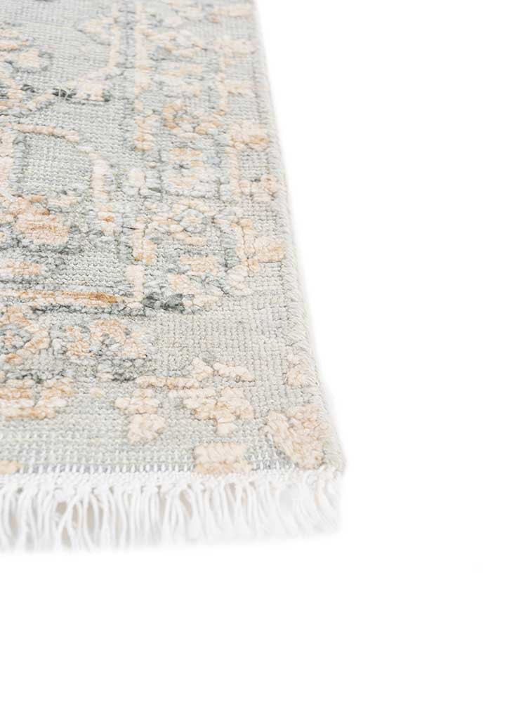 far east blue wool and viscose hand knotted Rug - Corner far east blue wool and viscose hand knotted Rug - Corner