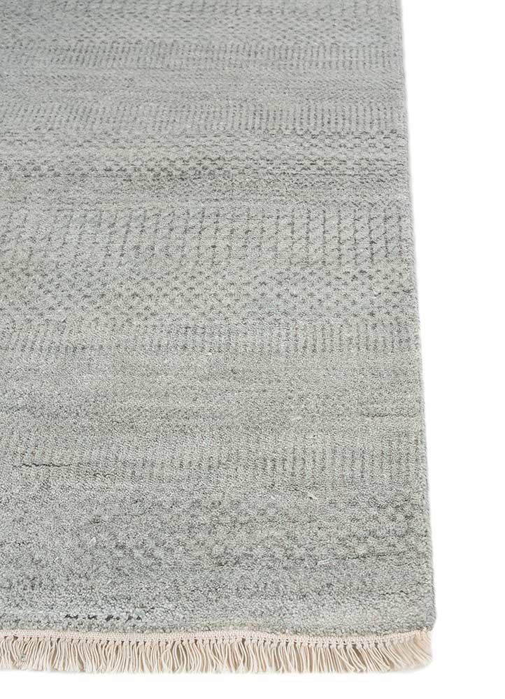kairos grey and black wool and viscose hand knotted Rug - Corner