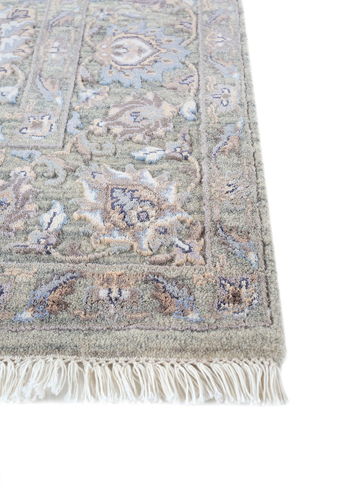 aurora blue wool and viscose hand knotted Rug - Corner aurora blue wool and viscose hand knotted Rug - Corner