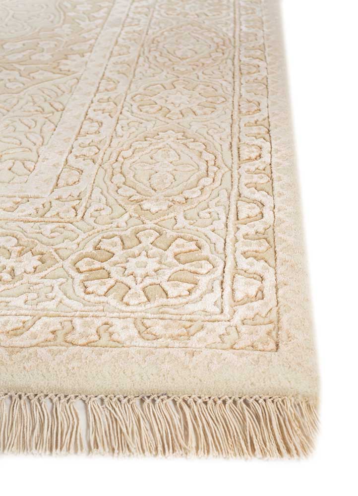 Aurora Ivory Hand Knotted Wool and Viscose RugsSkwv58Jaipur Rugs USA