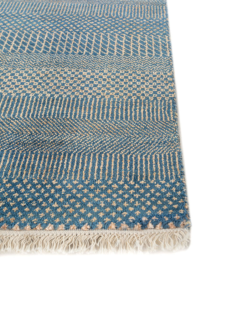 kairos blue wool and viscose hand knotted Rug - Corner kairos blue wool and viscose hand knotted Rug - Corner