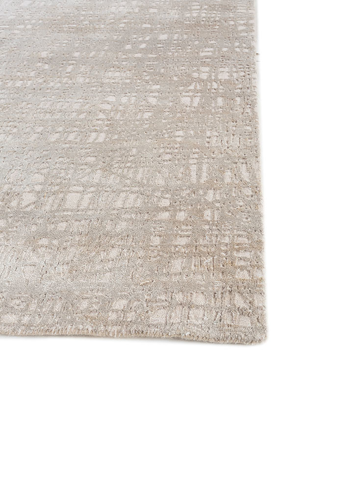 aakar by kavi ivory wool and silk hand knotted Rug - Corner aakar by kavi ivory wool and silk hand knotted Rug - Corner