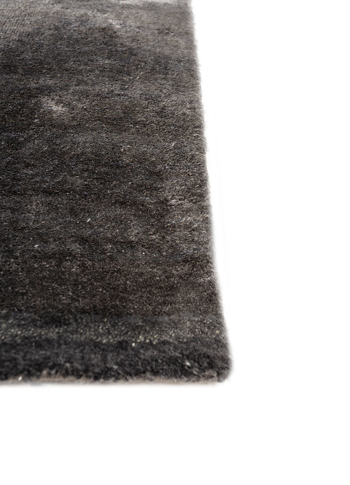 free verse by kavi grey and black wool and silk hand knotted Rug - Corner free verse by kavi grey and black wool and silk hand knotted Rug - Corner