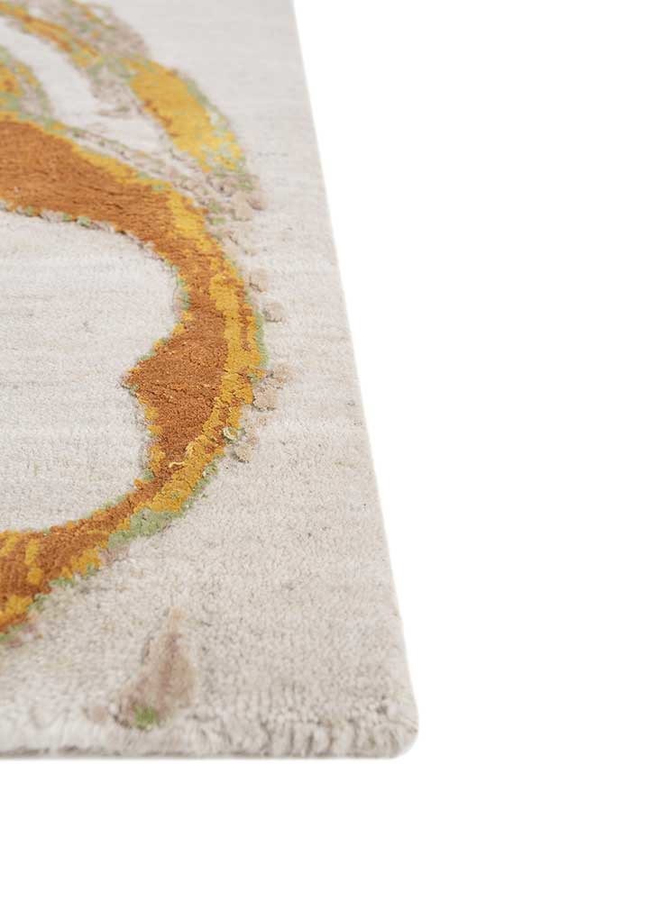 reverie japonaise ivory wool and silk hand knotted Rug - Corner reverie japonaise ivory wool and silk hand knotted Rug - Corner