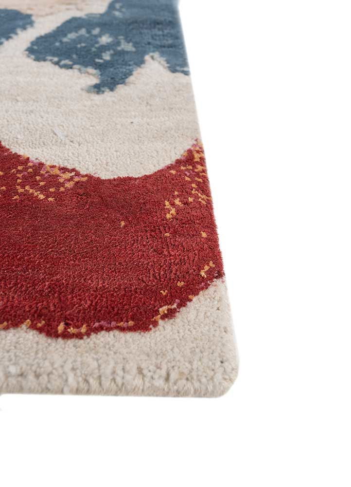 reverie japonaise ivory wool and silk hand knotted Rug - Corner reverie japonaise ivory wool and silk hand knotted Rug - Corner