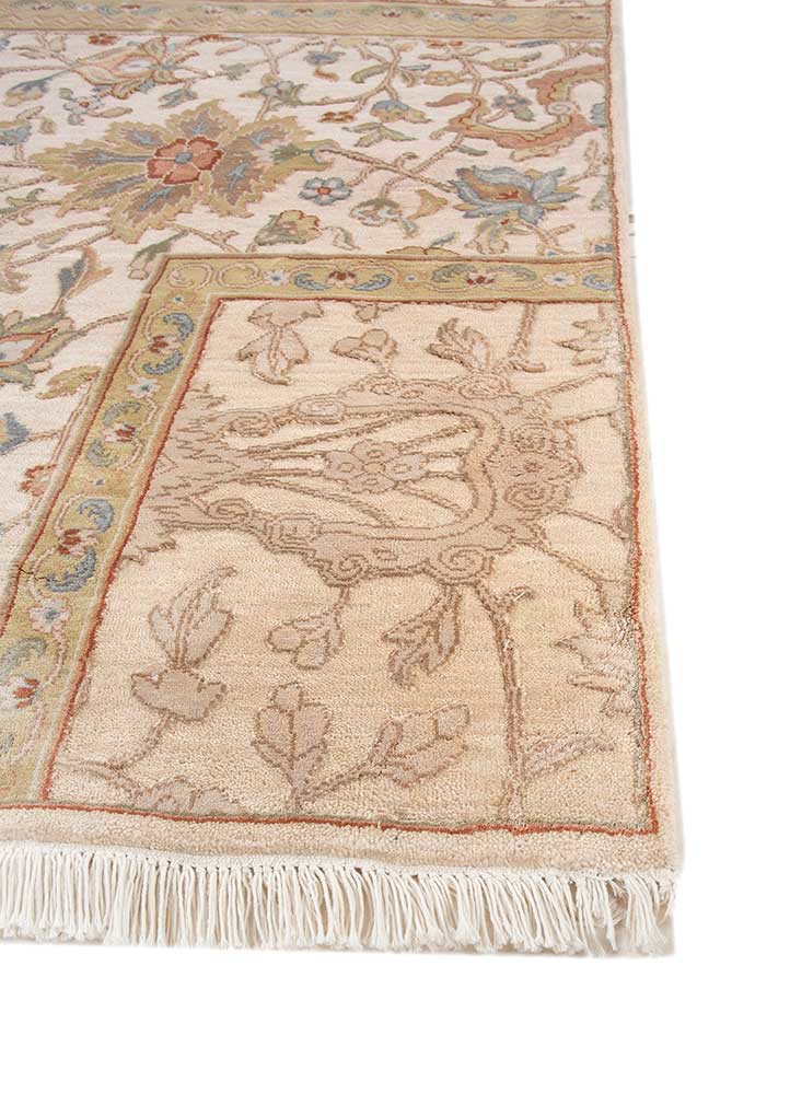 far east red and orange wool and silk hand knotted Rug - Corner far east red and orange wool and silk hand knotted Rug - Corner
