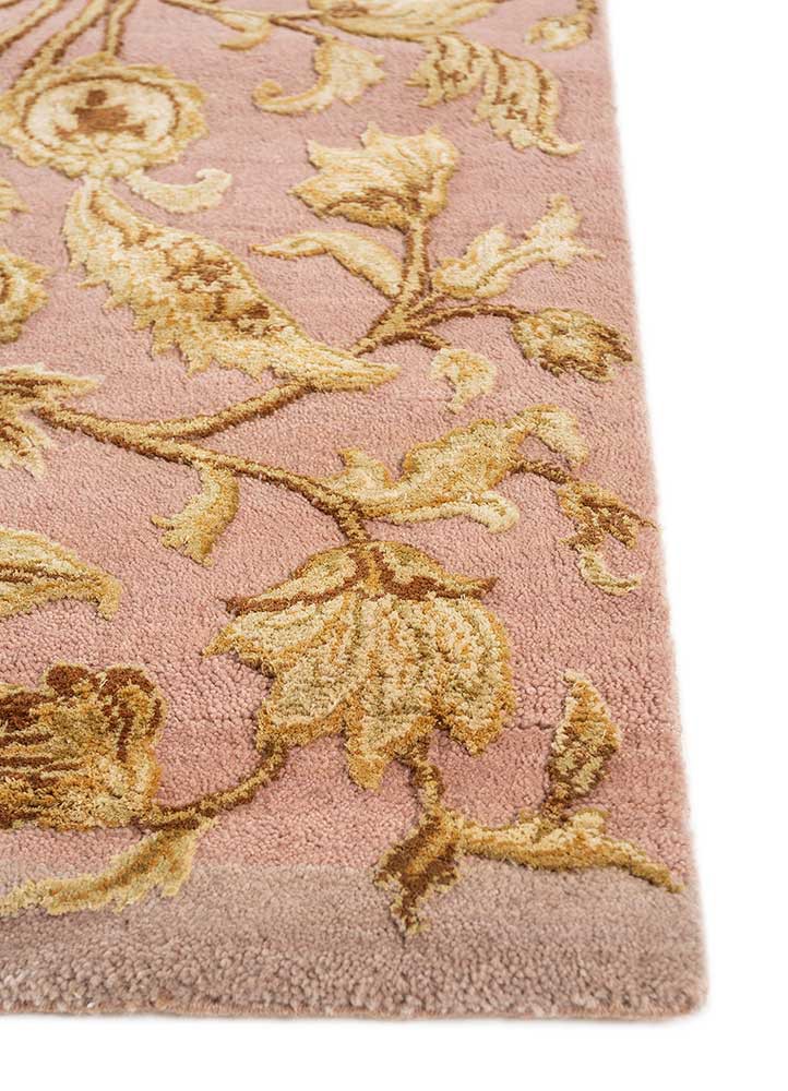 aurora pink and purple wool and silk hand knotted Rug - Corner aurora pink and purple wool and silk hand knotted Rug - Corner