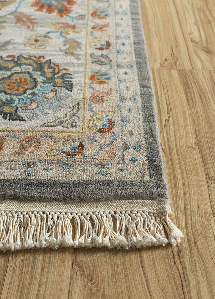 gulnar grey and black wool hand knotted Rug - Corner gulnar grey and black wool hand knotted Rug - Corner