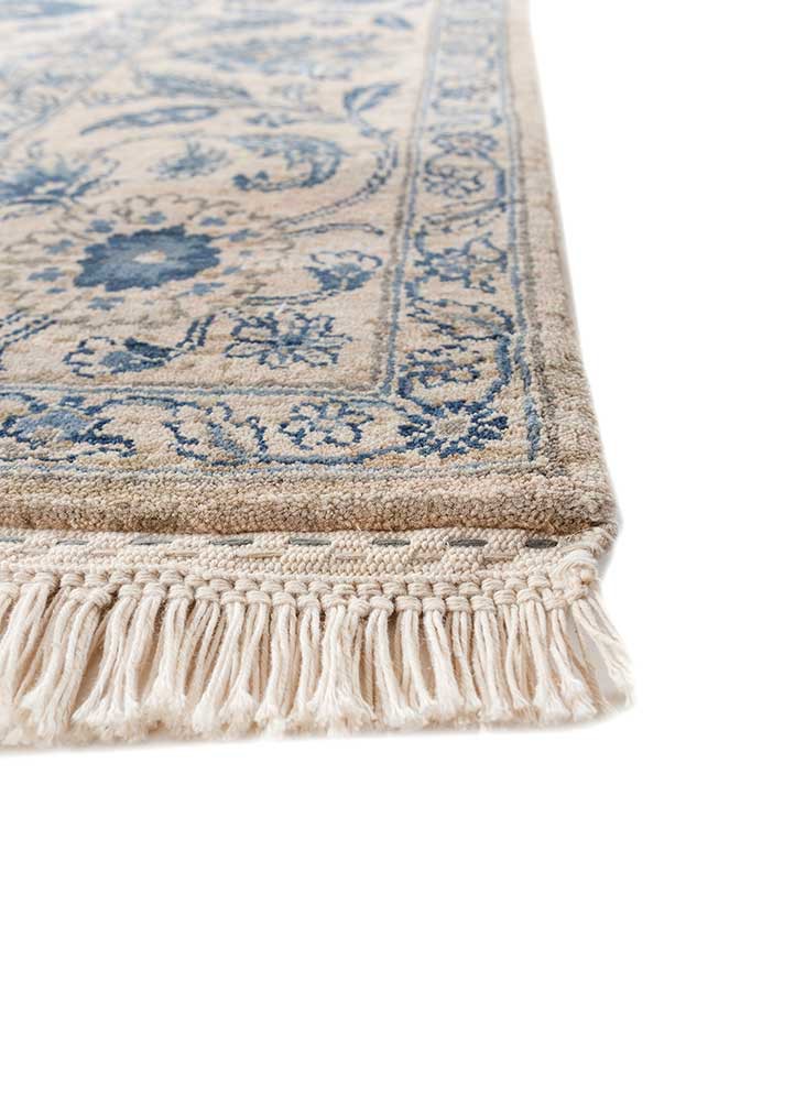 gulnar ivory wool hand knotted Rug - Corner gulnar ivory wool hand knotted Rug - Corner