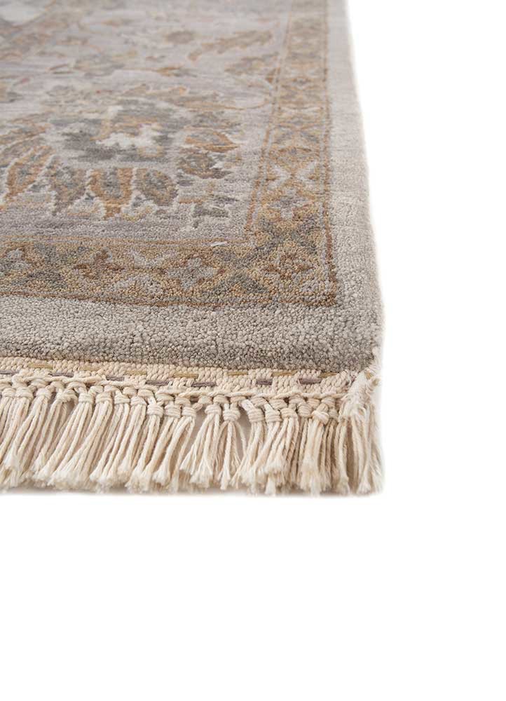 gulnar grey and black wool hand knotted Rug - Corner