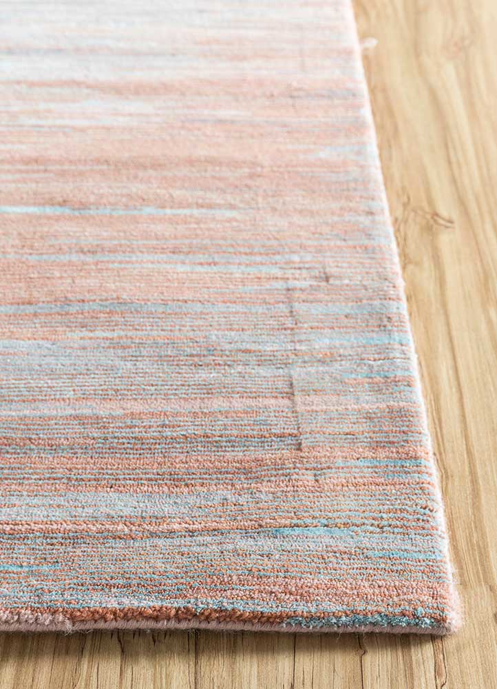 hidden by kavi pink and purple wool and bamboo silk hand knotted Rug - Corner