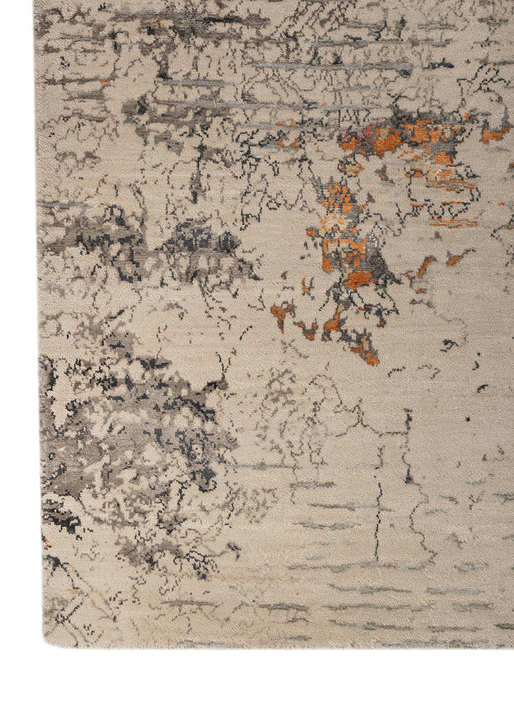 aprezo ivory wool and bamboo silk hand knotted Rug - Corner aprezo ivory wool and bamboo silk hand knotted Rug - Corner