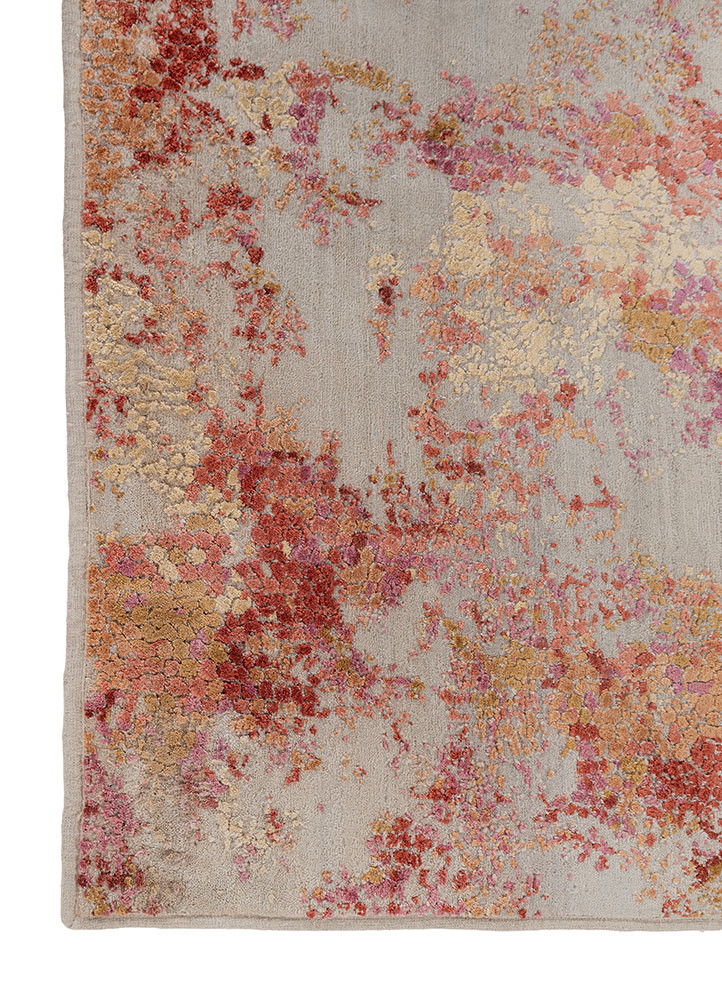 unstring by kavi blue wool and bamboo silk hand knotted Rug - Corner unstring by kavi blue wool and bamboo silk hand knotted Rug - Corner