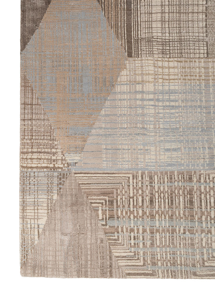 unstring by kavi ivory wool and bamboo silk hand knotted Rug - Corner unstring by kavi ivory wool and bamboo silk hand knotted Rug - Corner