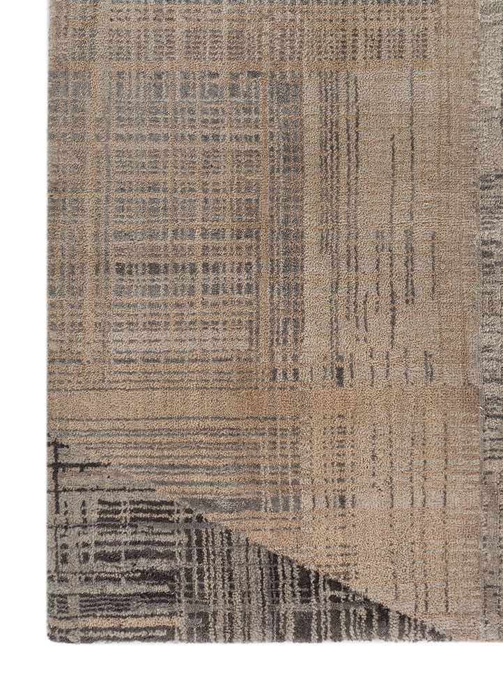 unstring by kavi ivory wool and bamboo silk hand knotted Rug - Corner