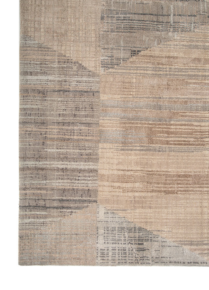 unstring by kavi red and orange wool and bamboo silk hand knotted Rug - Corner unstring by kavi red and orange wool and bamboo silk hand knotted Rug - Corner