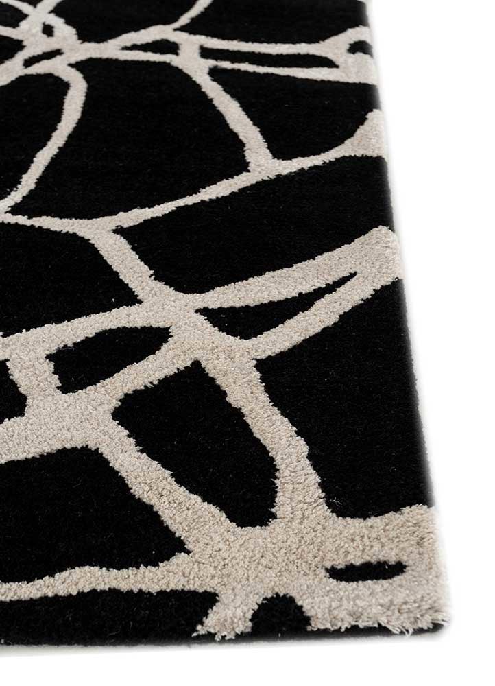 contour grey and black wool and viscose hand tufted Rug - Corner