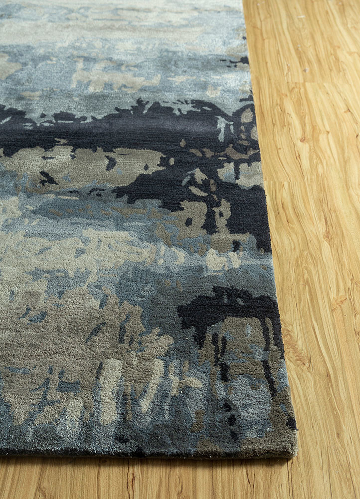 genesis grey and black wool and viscose hand tufted Rug - Corner genesis grey and black wool and viscose hand tufted Rug - Corner