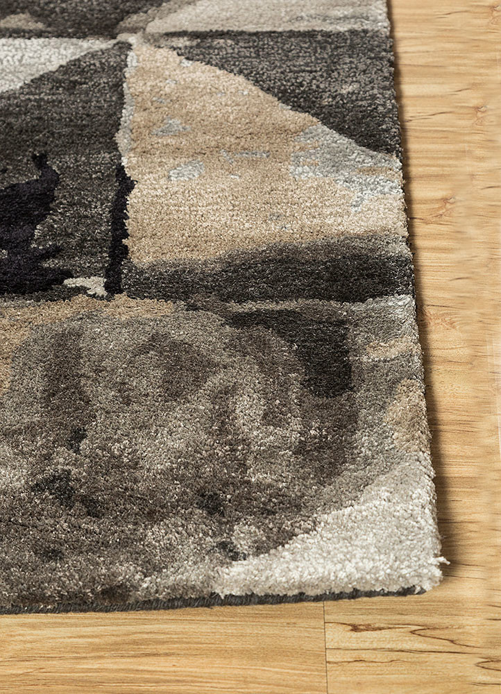 genesis grey and black wool and viscose hand tufted Rug - Corner genesis grey and black wool and viscose hand tufted Rug - Corner