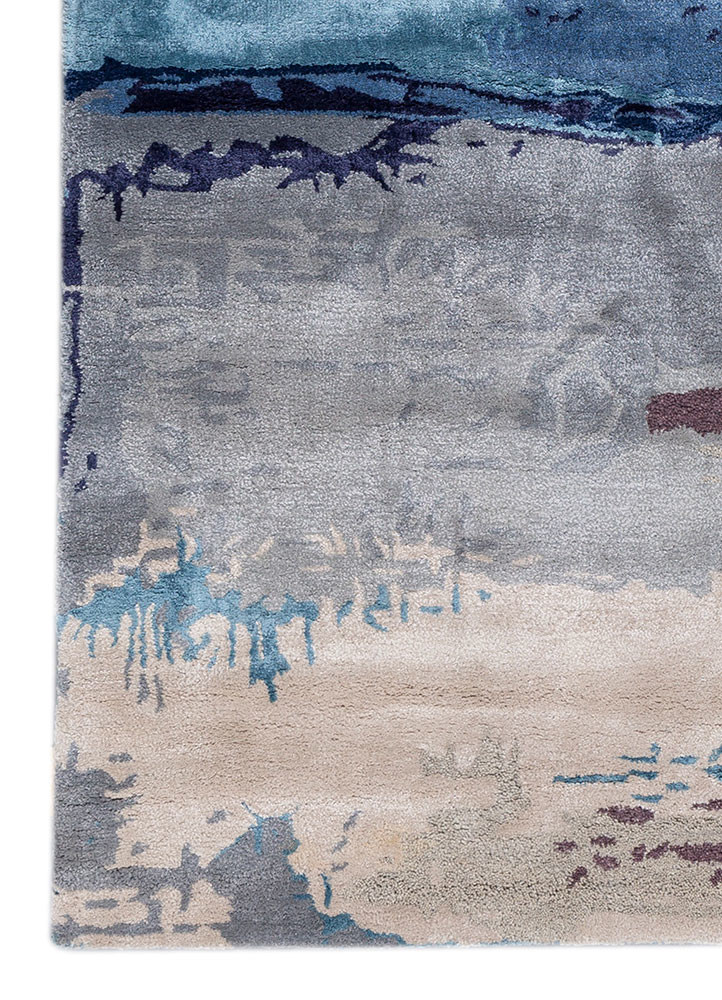genesis blue wool and viscose hand tufted Rug - Corner genesis blue wool and viscose hand tufted Rug - Corner