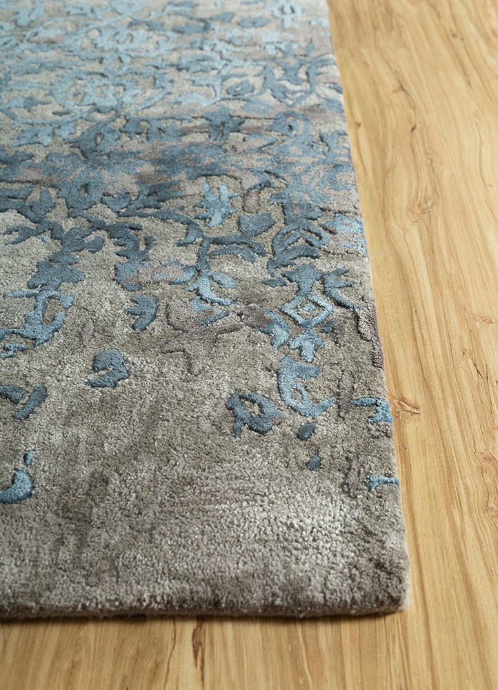 imara grey and black wool and viscose hand tufted Rug - Corner imara grey and black wool and viscose hand tufted Rug - Corner