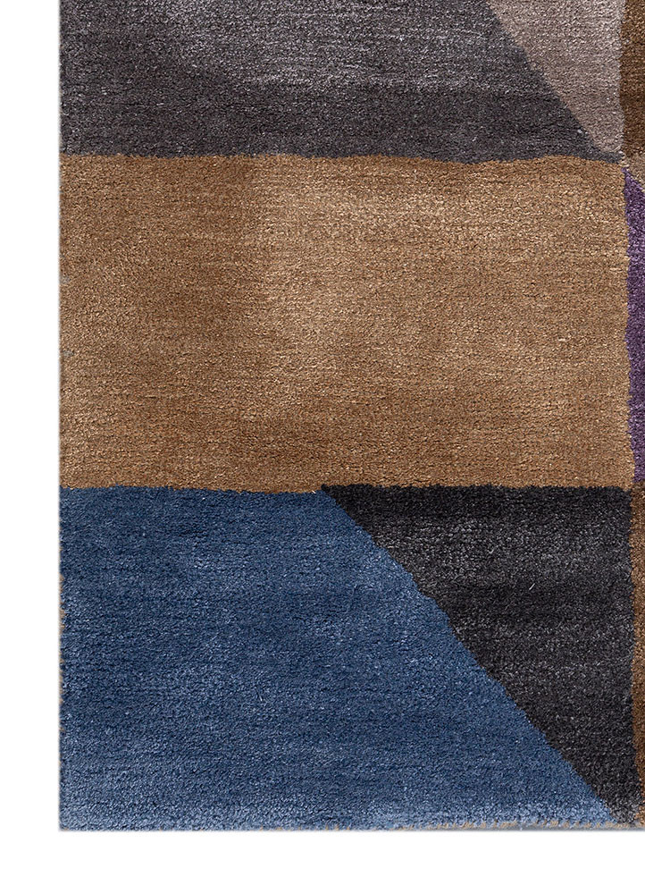 acar grey and black wool and viscose hand tufted Rug - Corner