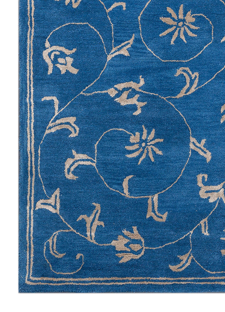 imara blue wool and viscose hand tufted Rug - Corner imara blue wool and viscose hand tufted Rug - Corner