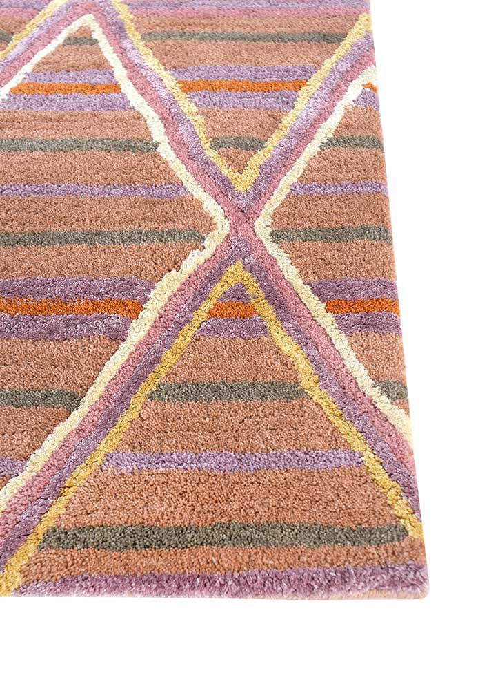 acar red and orange wool and viscose hand tufted Rug - Corner