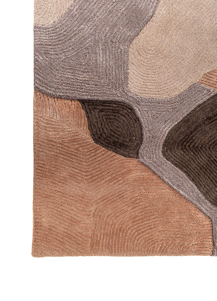 joy red and orange wool and viscose hand tufted Rug - Corner