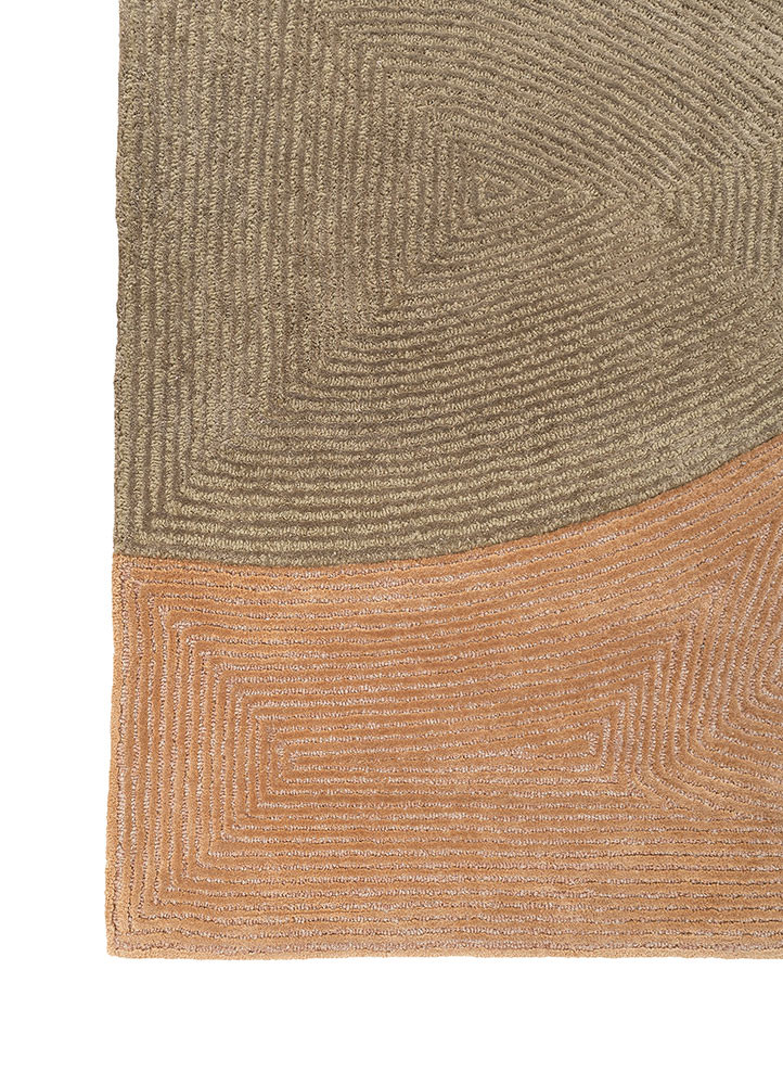 joy red and orange wool and viscose hand tufted Rug - Corner