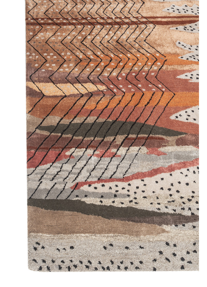 weaver art reserve red and orange wool hand tufted Rug - Corner weaver art reserve red and orange wool hand tufted Rug - Corner