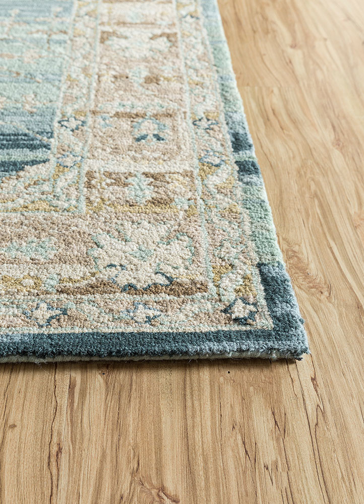 mythos blue wool hand tufted Rug - Corner mythos blue wool hand tufted Rug - Corner